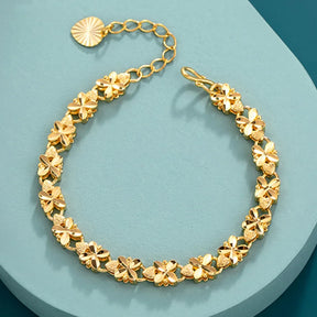 Pulseira Feminina Trevos Banhado em Ouro 18K