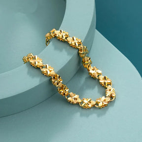Pulseira Feminina Trevos Banhado em Ouro 18K
