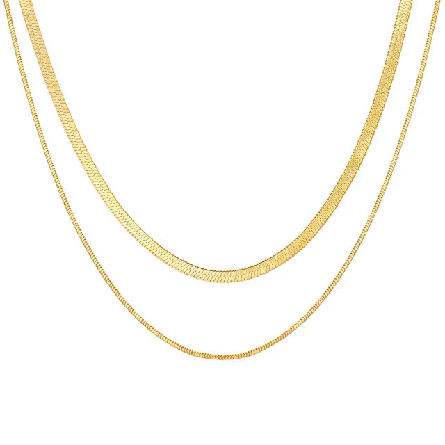 Colar Feminino Estilo Serpente Banhado em Ouro 18K