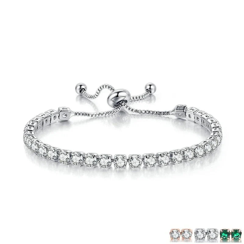 Pulseira Feminina de Zircônia Ajustável
