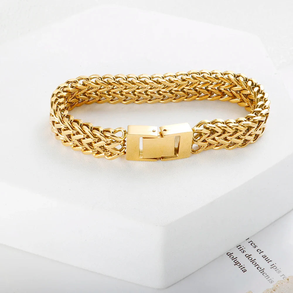 Pulseira Feminina Estilo Link Banhado em Ouro 18K