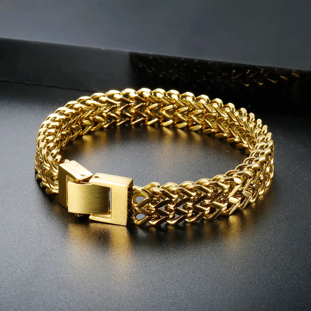 Pulseira Feminina Estilo Link Banhado em Ouro 18K