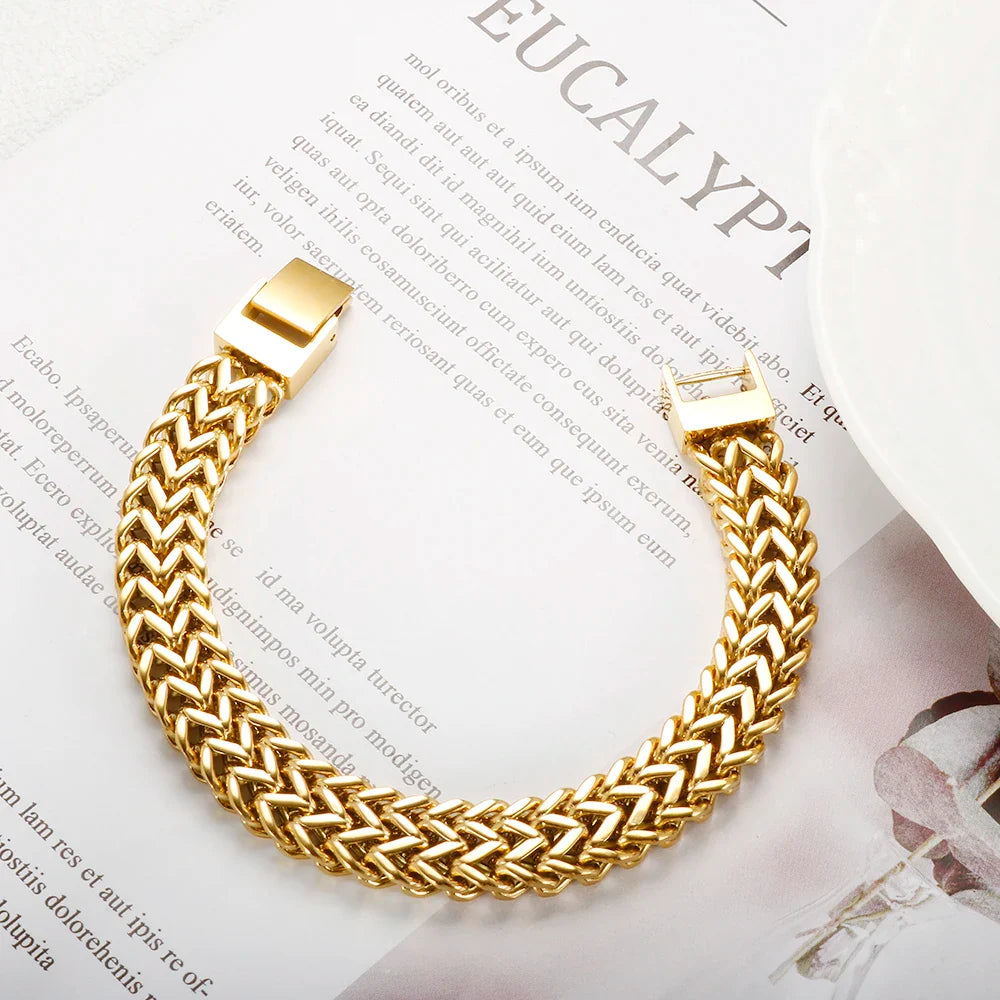 Pulseira Feminina Estilo Link Banhado em Ouro 18K