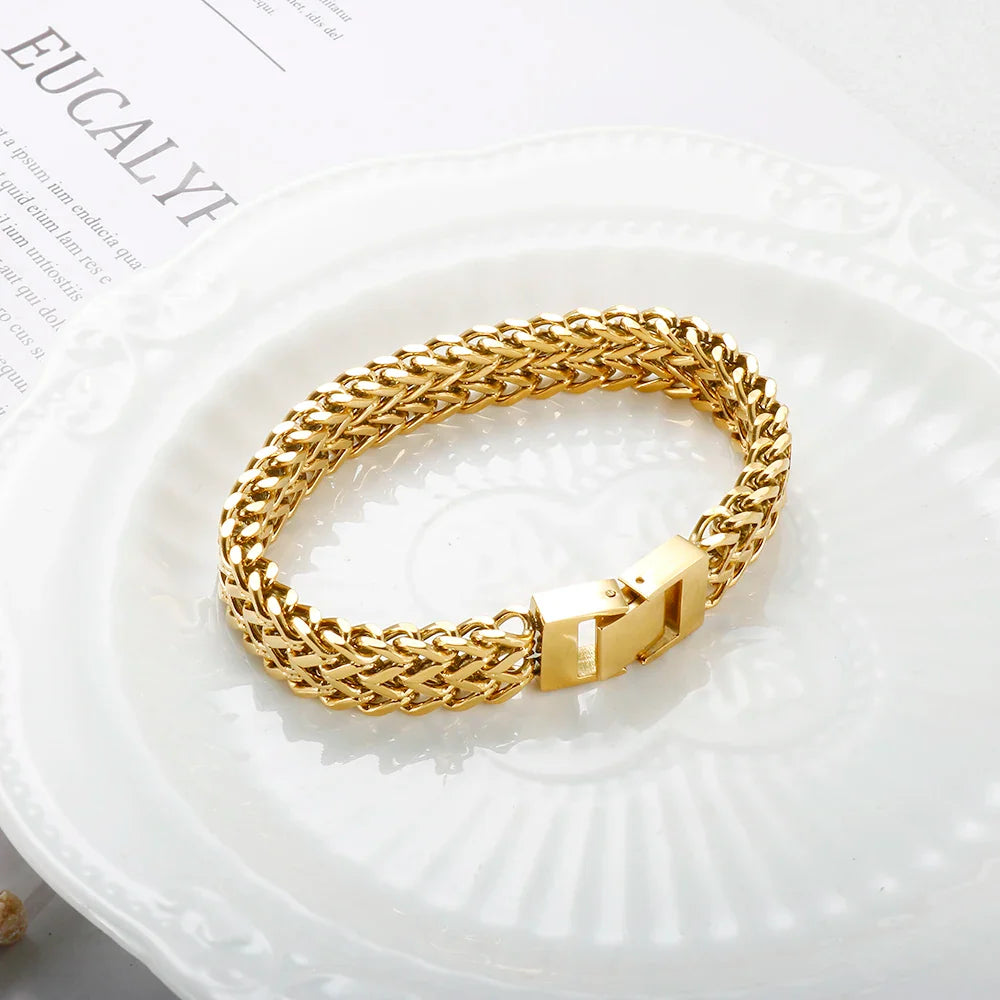 Pulseira Feminina Estilo Link Banhado em Ouro 18K