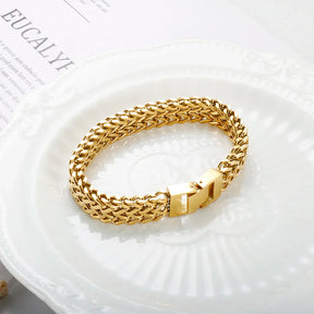Pulseira Feminina Estilo Link Banhado em Ouro 18K