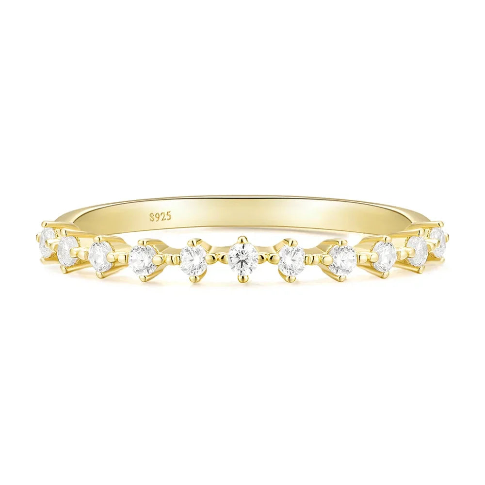 Anel Feminino Zullers com Pedra Zircônia Banhado em Ouro 18K