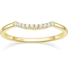 Anel Feminino Junliey com Pedra Zircônia Banhado em Ouro 18K