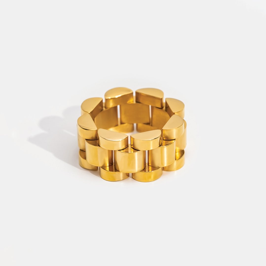 Anel Feminino Elegância Banhado em Ouro 18K