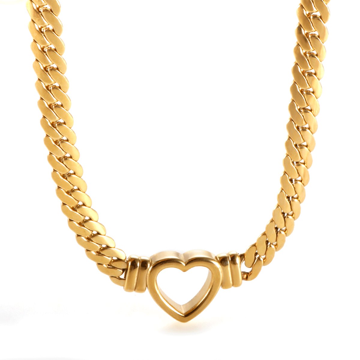 Colar Feminino Gargantilha Coração Minimalista Banhado em Ouro 18K