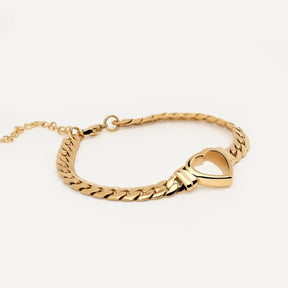 Pulseira Feminina Heart Style Banhado em Ouro 18K