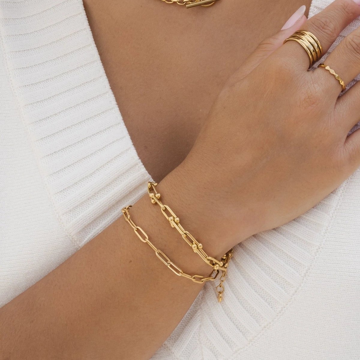 Pulseira Feminina Laços Banhado em Ouro 18K