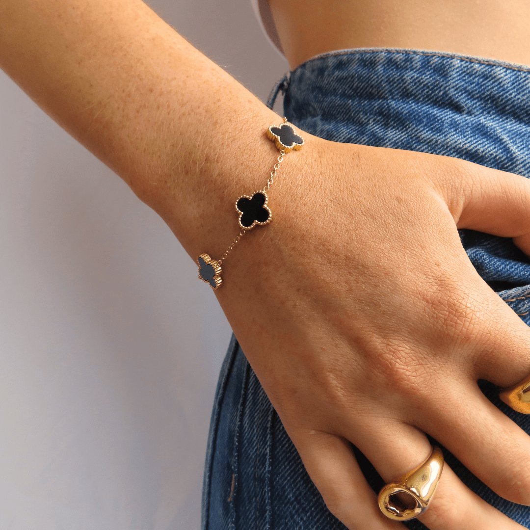 Pulseira Feminina VIntage Clover Banhado em Ouro 18K