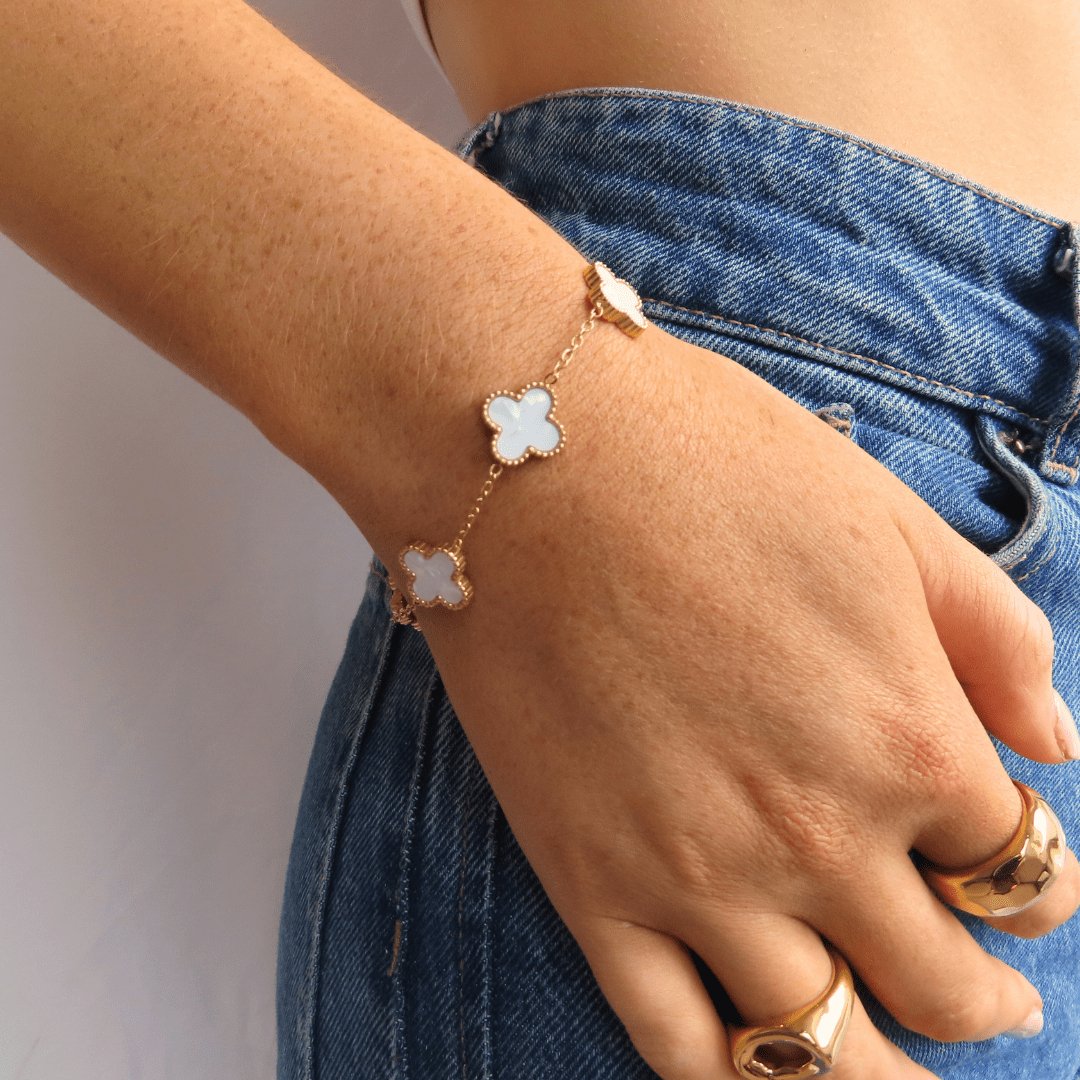 Pulseira Feminina VIntage Clover Banhado em Ouro 18K